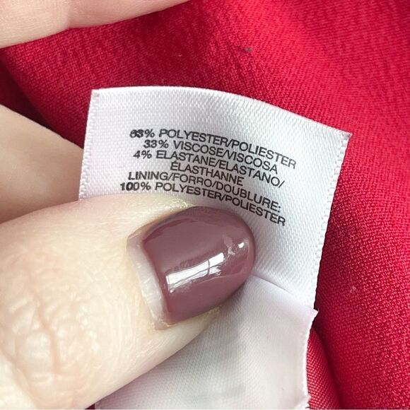 Nine West Blazer Red Shawl Collar Lined Black Buttons Women's 10 - Picture 5 of 8